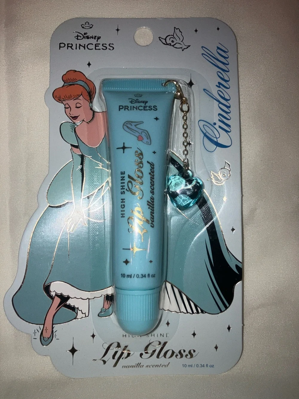 Disney Princess Lip Gloss Trio with Charms Belle Cinderella‎ Repunzel  Vanilla